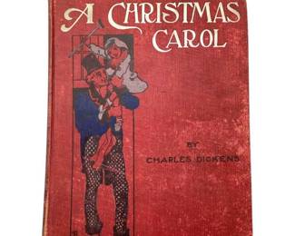 KIHE220 RARE RED Cover 1916 Copy A Christmas Carole By Charles dickens 144 pages. Measures approximately 7x9 inches.