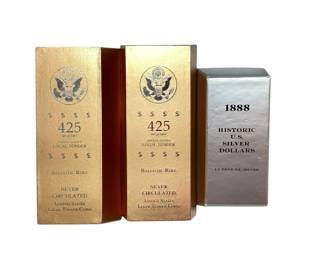 TN43 Two Ballistic Rolls Of Uncirculated Thomas Jefferson Dollars Two 1888 Morgan Dollars