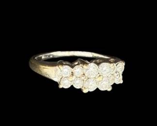 TN53 NAGL Certified 14k White Gold, Round Brilliant Cut, .50CTW Diamond Ring Size 5.25 See certificate for additional information