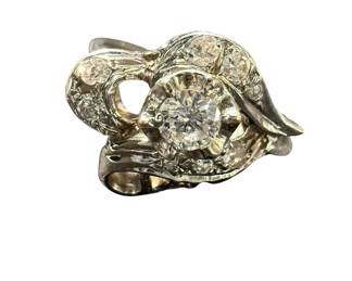 TN59 NAGL Certified, 14k White Gold Diamond Ring, .38CTW Size 7.5 See certificate for additional information