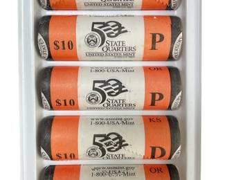 TN42 Five 1998 $10 Rolls Of BU Mint Issued State Quarters