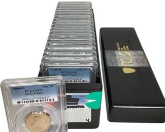 TN45 PCGS 2008 Graded Sacagawea, Andrew Jackson James Monroe Dollars 5 Sacagawea, 13 Jackson, 2 Monroe