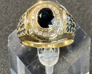 TN50 NAGL Certified, Mens 5.13CTW, Sapphire Diamond, 18k Gold Ring Ring size 11.25. View certificate for add'l information