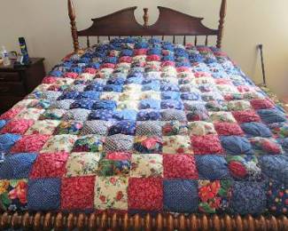 Queens sized Bed with headboard and footboard and side rails (only, no mattress)