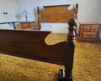 Queens sized Bed with headboard and footboard and side rails (only, no mattress)