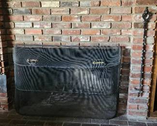 Old Iron Fireplace set with screen