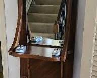 Mirrored halltree with shelf