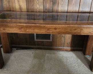 Glass top sofa table