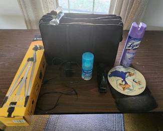 NEW TriPod, stapler, leather bag, misc