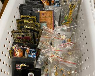Bin of Hardrock pins and bottle openers 