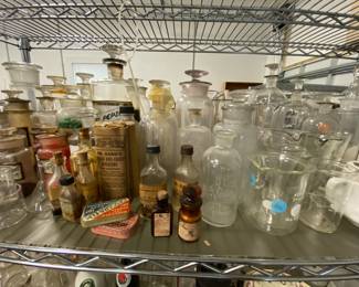 Glass label pharmacy bottles with glass stoppers, Medication bottles,  shop bottles and drop bottles 