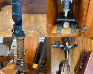 We have over 30 different microscopes most are 1800’s to early 1900’s
