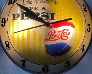 Pepsi lighted electric clock.  Works