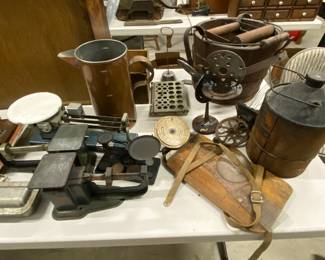 Scales, thermometers, waffle maker beater, suppository and pill molds to name a few