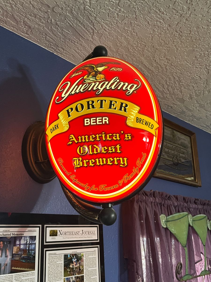 Yuengling Dark Porter Brewed Beer Rotating, Lighted Beer Sign Rare