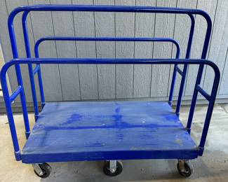 Blue Rolling Vertical Panel Cart