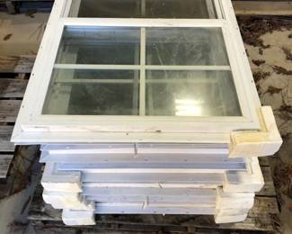 Pallet of 9 White Midco Thermal Pane Windows