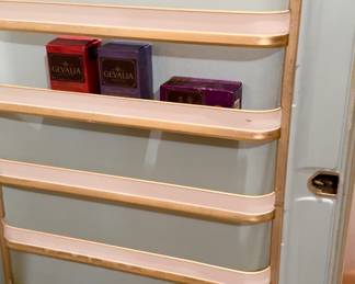 Beautiful turquoise interior of freezer