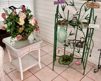 White wicker porch furniture
