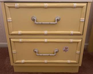 Yellow bamboo style nightstand
