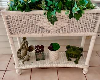 White wicker porch furniture