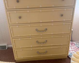 Yellow bamboo style dresser
