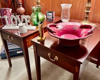 Side tables, lamps and decor