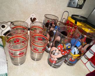 Minnie + Mickey +  Donald Duck Glasses are sold.. cherry glasses are still available
