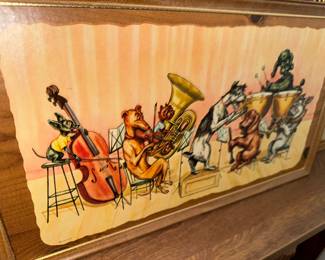 VIntage 1950's wood Dog Trays Kentley Opitz