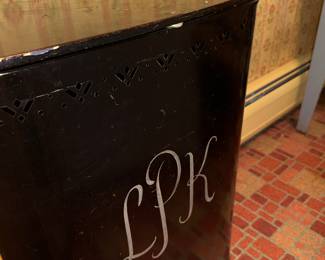 old Laundry hamper with initials
