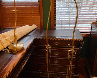 Vintage brass reading lamps