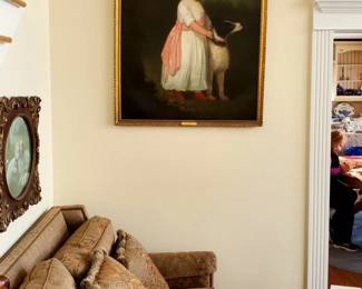 19thc Oil on canvas 37x 45" unsigned with name plate for an attribution