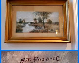 Watercolor signed A T bozane