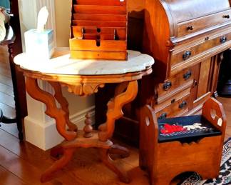 19thc marble top table