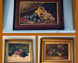 Antique Fruit oil paintings...Some are artist Signed.