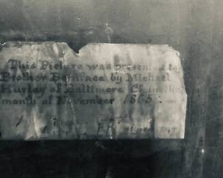Label on back of Madonna painting