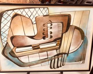 John Puskas Cleveland School enamel, hockey themed