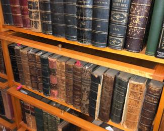 Many bound volumes of Godey’s ladies magazine ca. 1830s-1890s (almost complete) most with hand colored illustrations