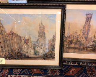 Thomas C Dibdin, British ca. 1874-2 watercolor drawings