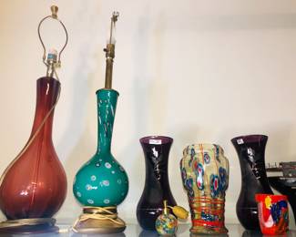 Murano lamps, Czech vases