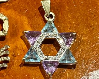 14k topaz and amethyst.