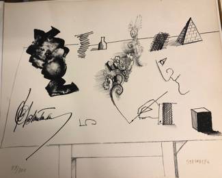 Original signed lithograph by Saul Steinberg included in the book