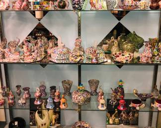 A selection of over 200 pieces of Vintage Venetian Murano Millefiori Murrine glass, Fratelli Toso etc. Lamps, vases, bottles, animal figures etc.