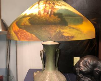 Reverse painted lamp