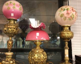 Victorian parlor lamps