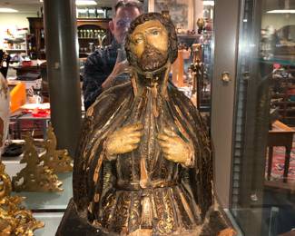Polychrome 18th c. Santo Xavier bust