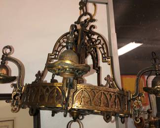Brass & mica or eisenglass fixture