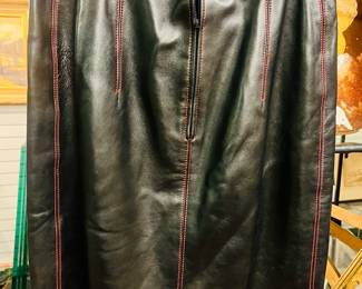 Black leather Escada skirt !