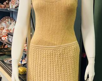 A chic 1960/70s vintage Crissa italy mohair and wool long maxi dress.