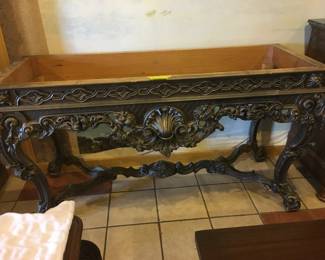 Speaking of must see! Interior medallion with maker name Anibeli Columbo. Fabulous carved credenza without top...just waaiting for you to pick out the perfect marble top to fit your decor!